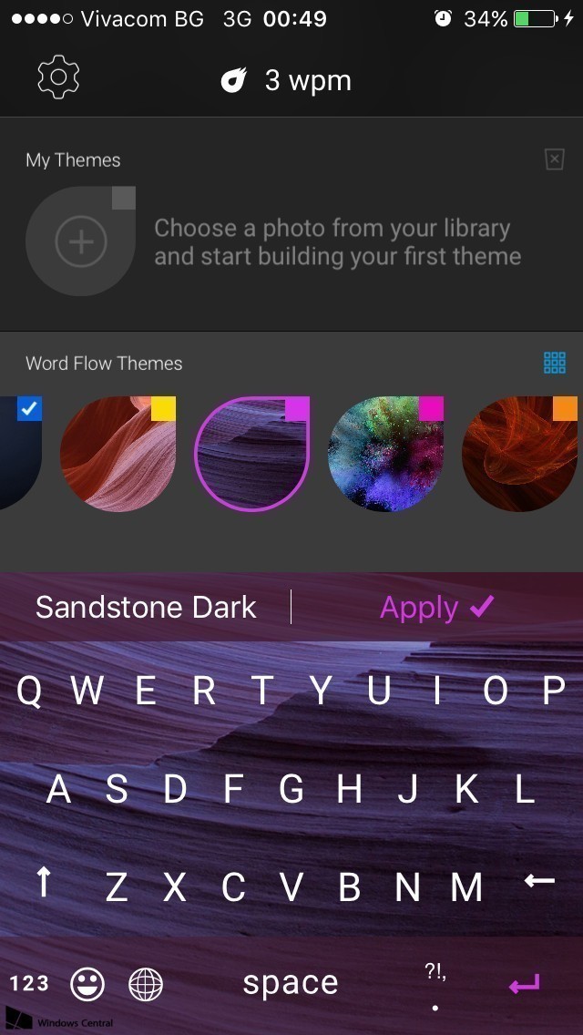 Windows Phone Klavyesi Word Flow'un İos Versiyonundan Ekran Görüntüleri 