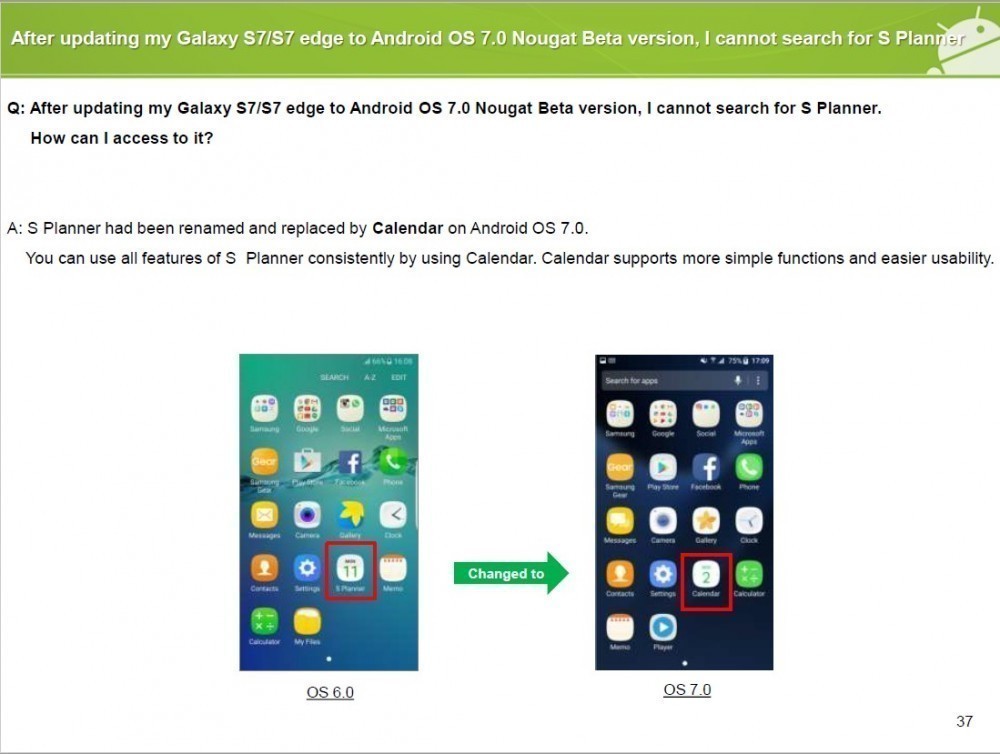 Galaxy S7 Edge Android 7.0 Nougat Yenilikleri Galeri 