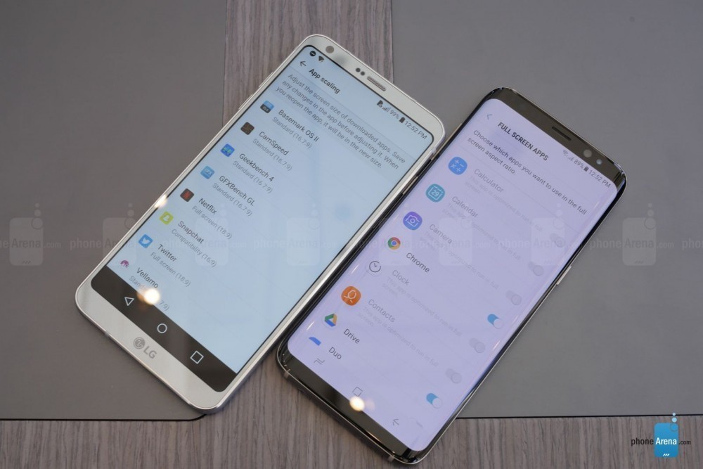 Ultra Geniş Ekranlı Galaxy S8 ve LG G6'nın Karşılaştırması