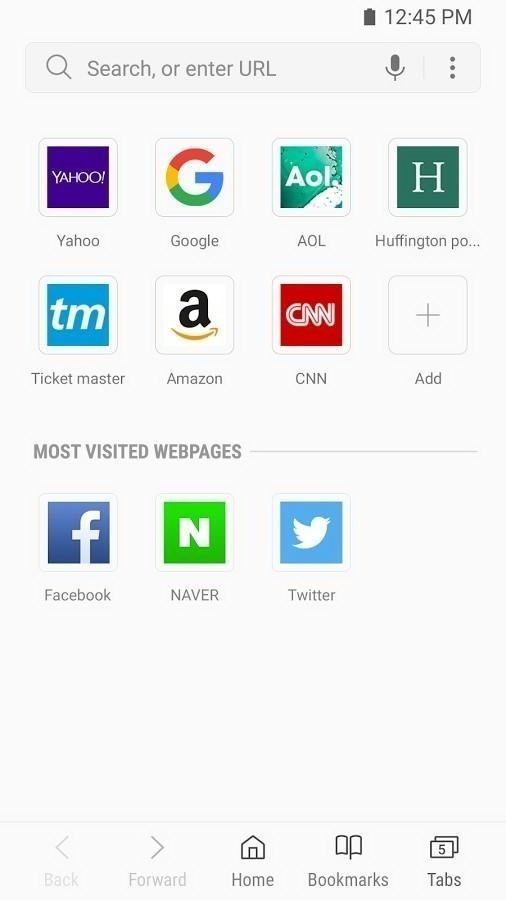 Samsung'un Yeni Internet Tarayıcısının Ekran Görüntüleri