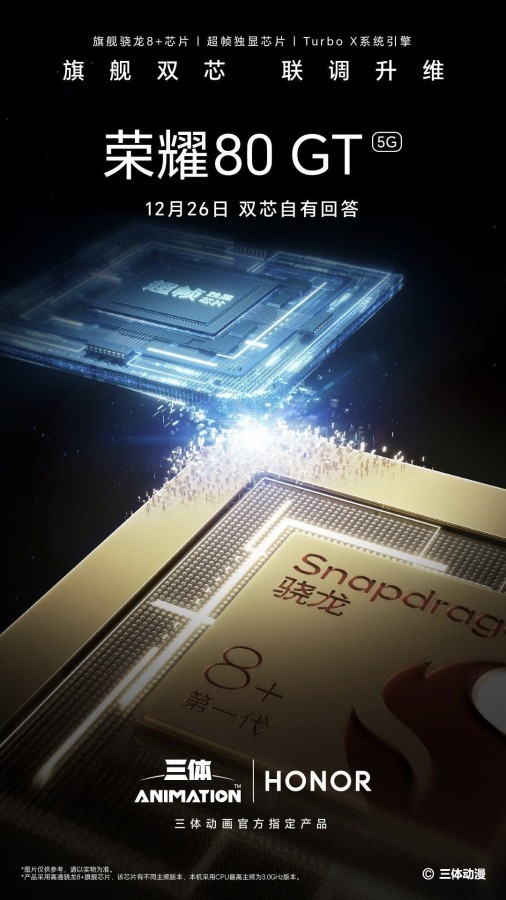 Honor 80 GT tasarımı ve işlemcisi paylaşıldı