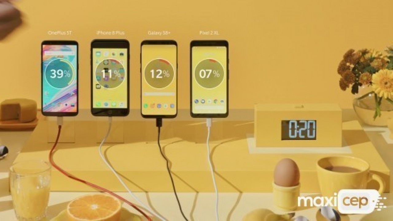 OnePlus 5T, 30 dakika da %57 oranında şarj oluyor