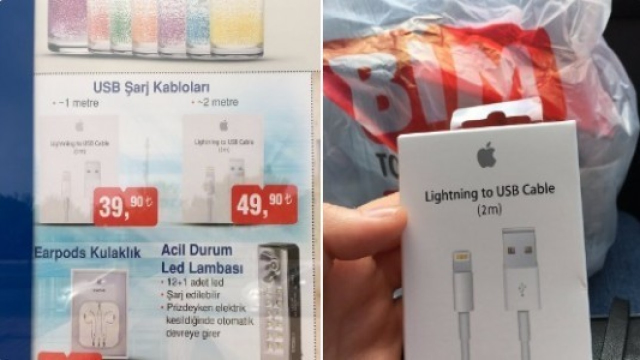 BİM bugün Apple şarj aletlerini ve Earpods kulaklığı satışa sundu