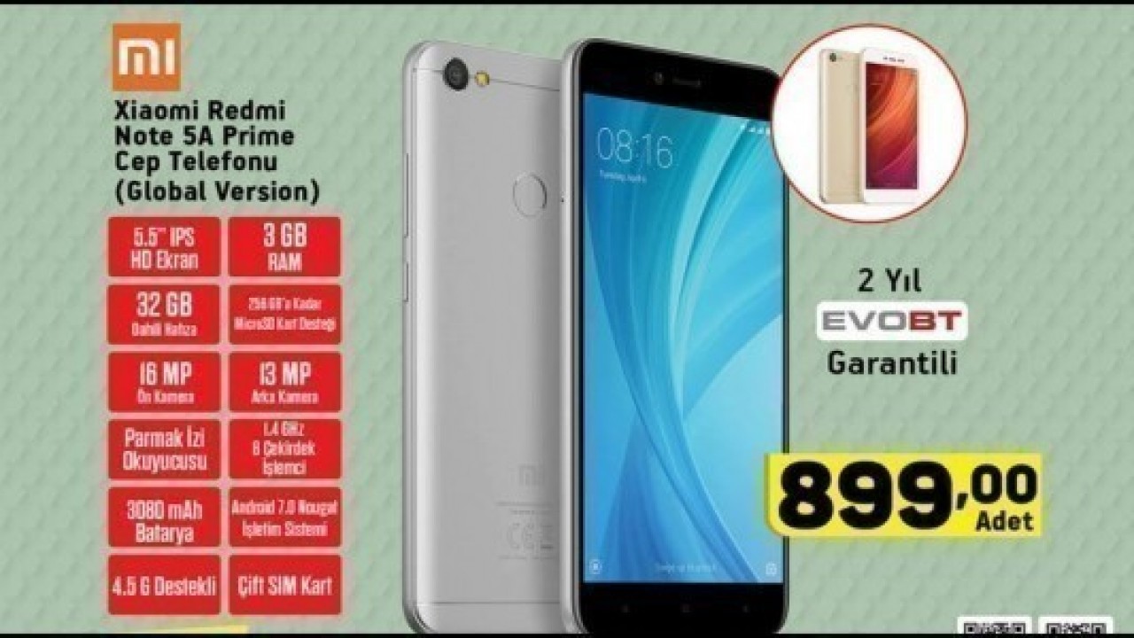 A101, 5 Temmuz Perşembe Redmi Note 5a Prime satacak