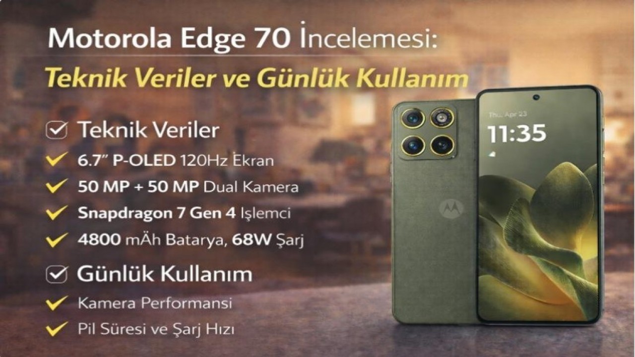 Motorola Edge 70 İncelemesi: Teknik Veriler ve Günlük Kullanım