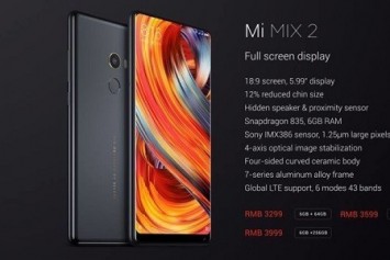 Xiaomi Mi MIX 2 Hindistan'da Satışa Sunuldu