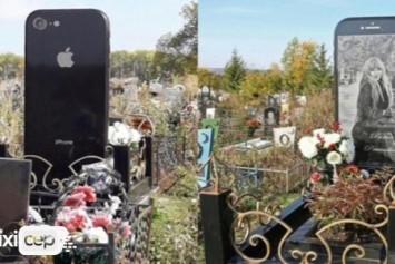 Kızına iPhone 6 benzeri mezar taşı yaptırdı