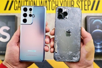 Galaxy S21 Ultra ve iPhone 12 Pro Max Düşme Testi