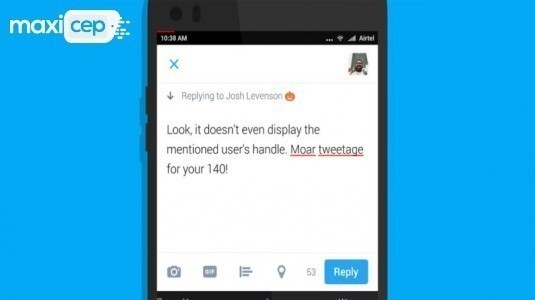 Twitter Cevaplar için Geniş Karakter Sınırlarını Test Ediyor
