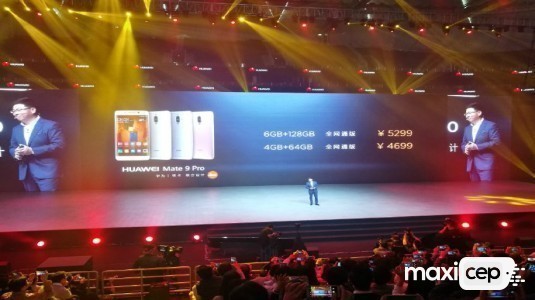 Huawei Mate 9 Pro 5.5 inç Dual Edge Ekranla Duyuruldu