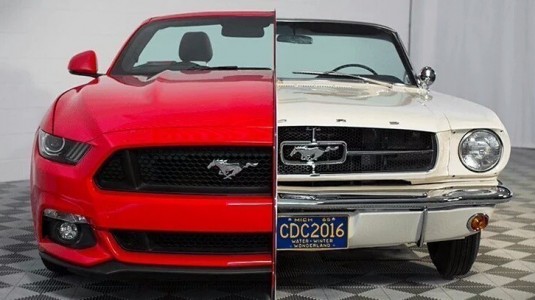 Ford Mustang'in 1965 ve 2015 Modelleri Tek Bir Bünyede Buluştu