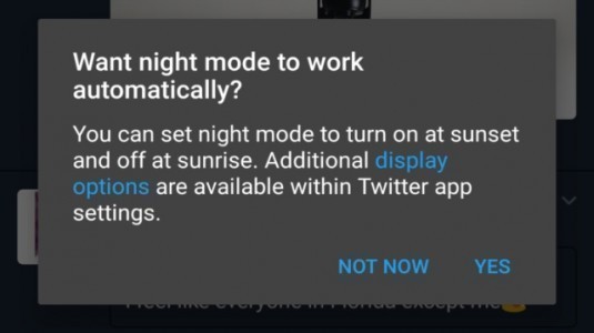 Twitter, Android Kullanıcıları için Otomatik Gece Modu Özelliğini Test Ediyor