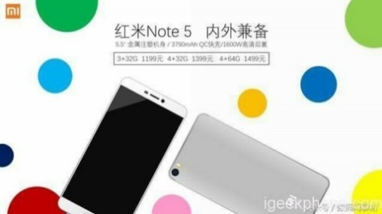 Xiaomi Redmi Note 5 Fiyatı ve Özellikleri İnternete Sızdırıldı