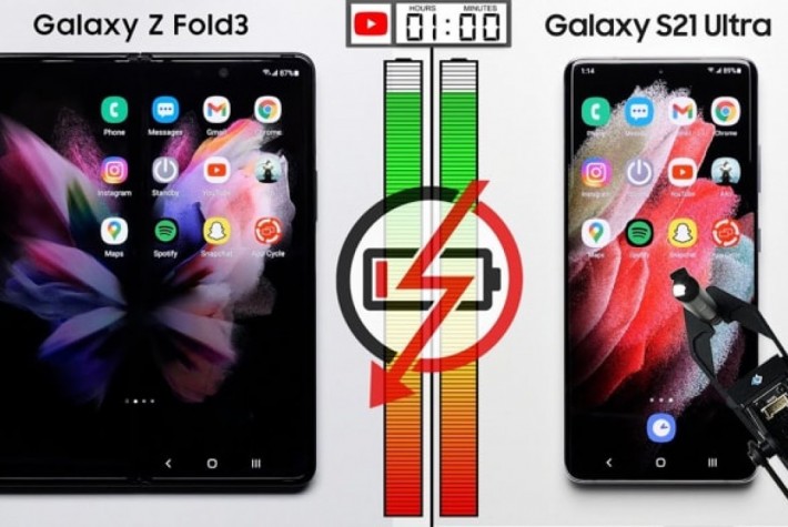 Galaxy Z Fold 3 ve Galaxy S21 Ultra Batarya Testi