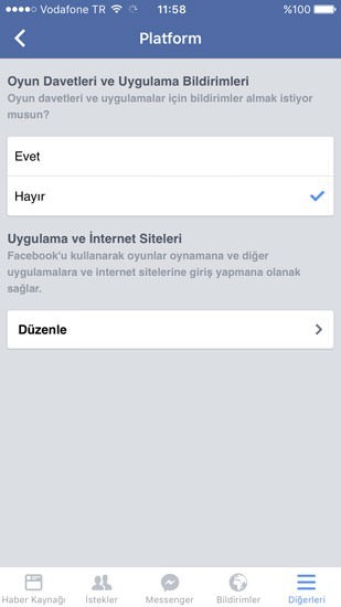 Facebook uygulamasında oyun davetleri nasıl engelleniyor?