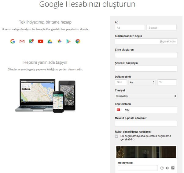 Gmail'de yeni hesap nasıl açılır?