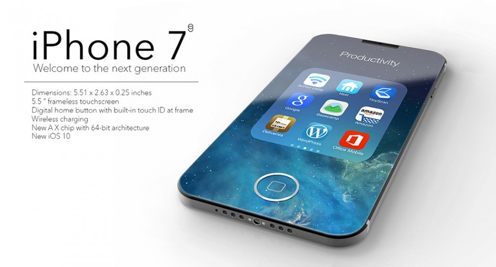 Çerçevesi olmayan, iPhone 7 konsepti