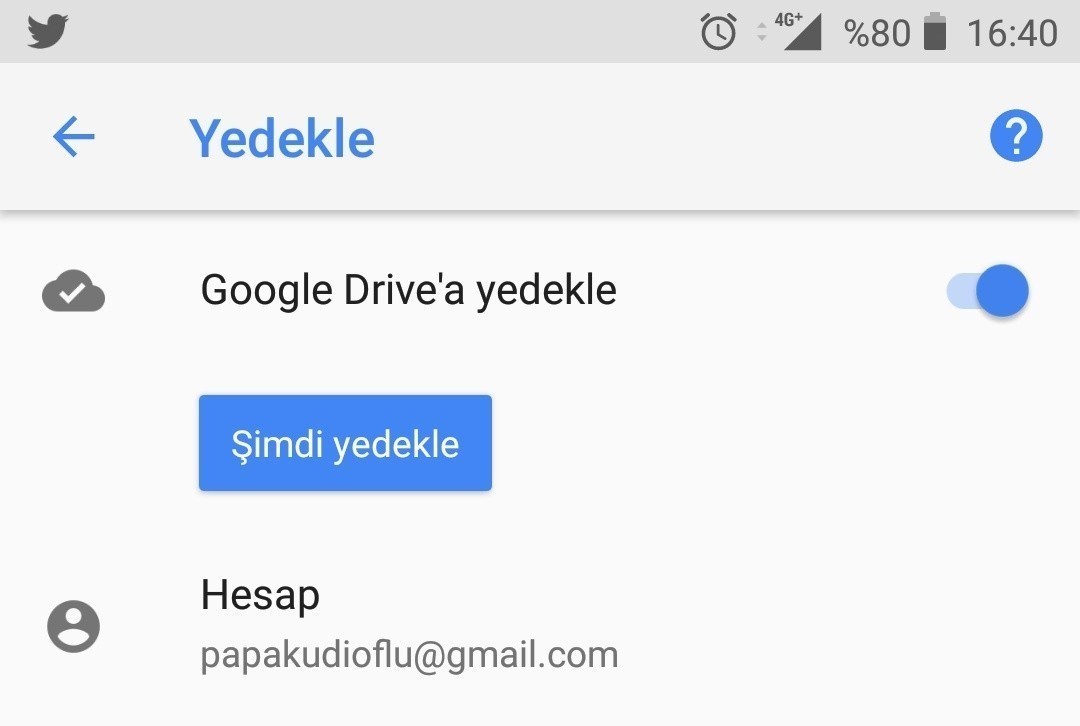 android yedeklerinizi artik google