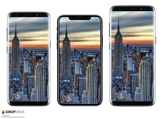iPhone 7 ile 7 Plus'ın ortasına konumlandırılan iPhone 8