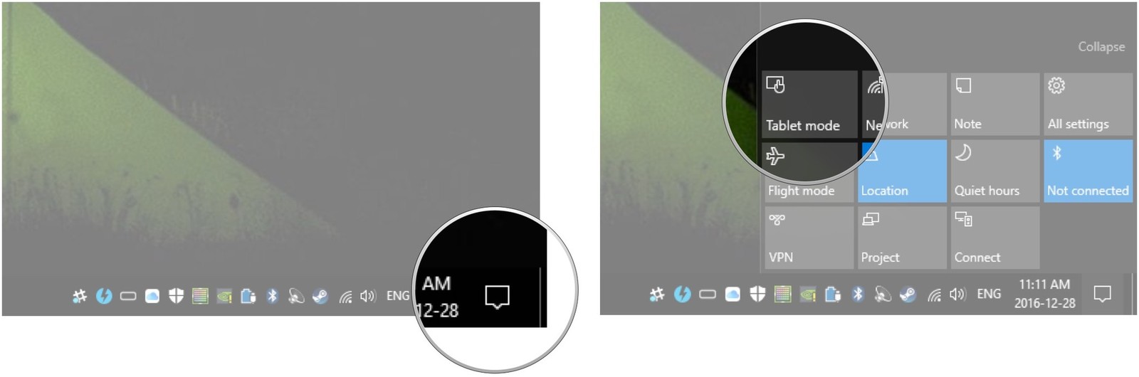 windows 10 da tablet modu nasil